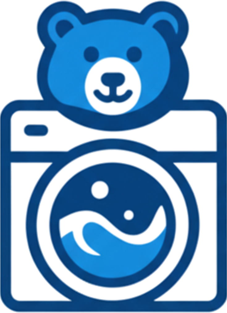 The CampusWash bear on a washer