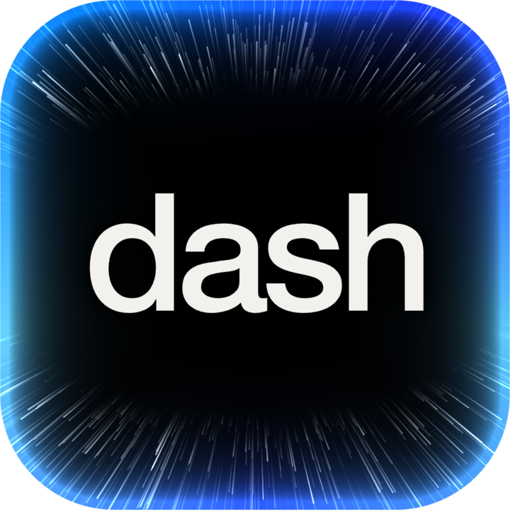 dash's app icon, the word over the warp