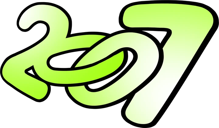 lucasp007's 2007 mark, acid green bubble numerals