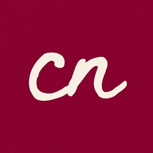 cn monogram favicon: ivory script on plum